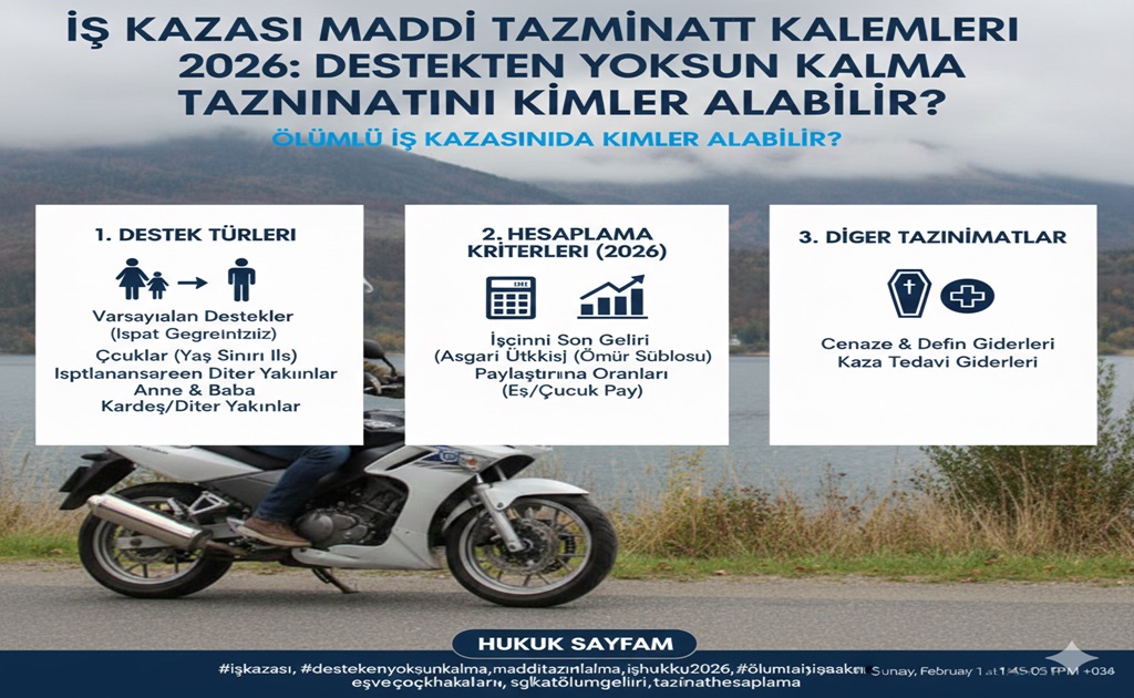 İş Kazası Maddi Tazminat Kalemleri 2026: Destekten Yoksun Kalma Tazminatını Kimler Alabilir?