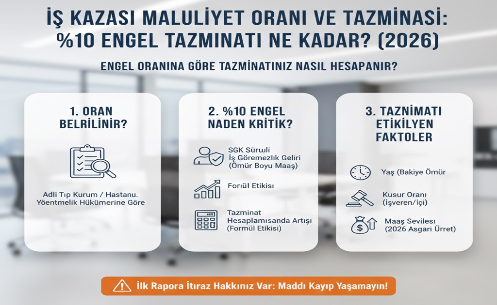 İş Kazası Maluliyet Oranı ve Tazminat İlişkisi: %10 Engel Tazminatı Ne Kadar 2026?